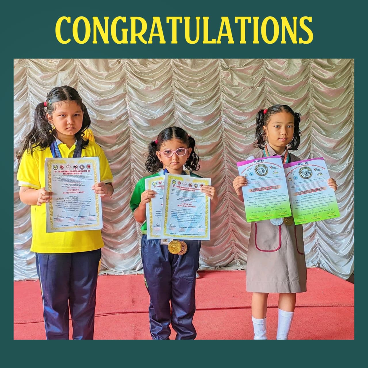 🏆 Congratulations to our talented little champions for their outstanding achievements in 𝗞𝗮𝗿𝗮𝘁𝗲 and 𝗧𝗮𝗲𝗸𝘄𝗼𝗻𝗱𝗼 🥋 